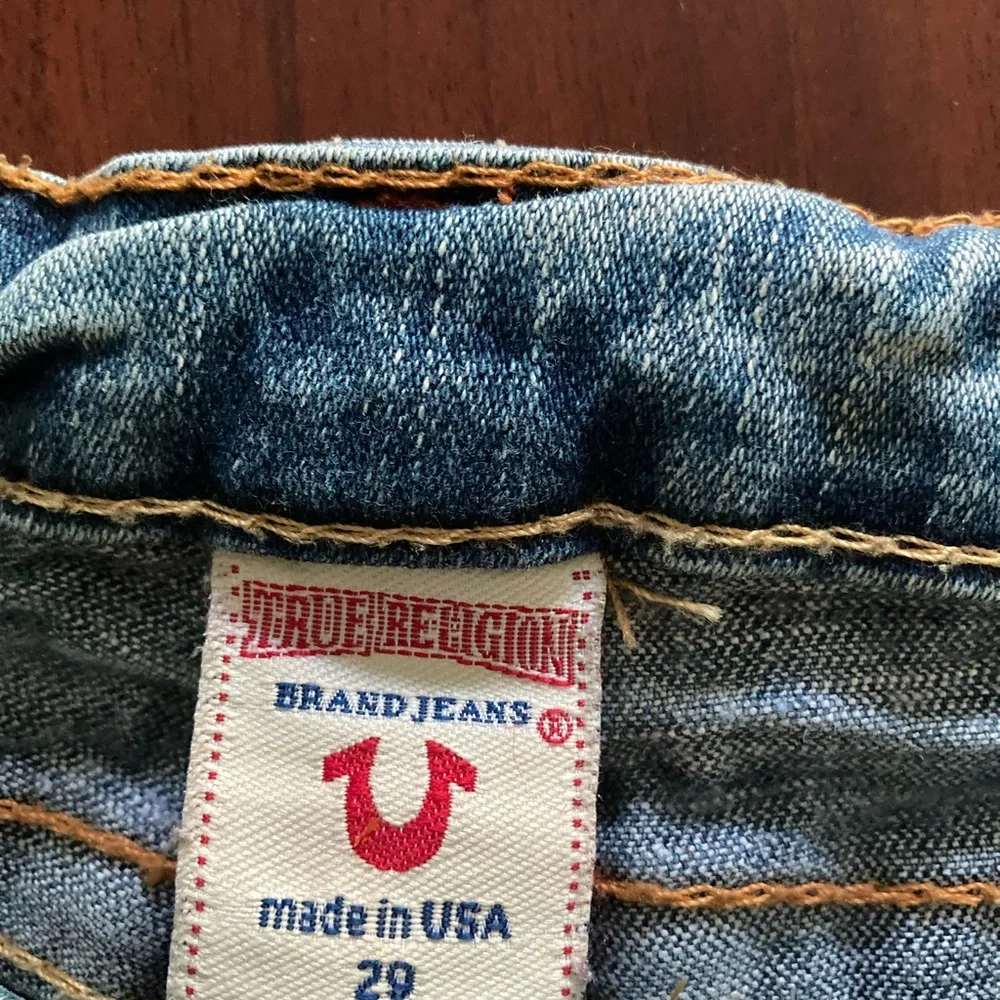 True Religion Women's Straight Leg Blue Jeans